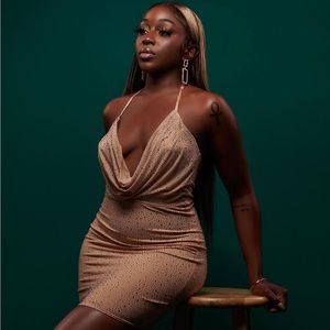 Oh Polly cowl neck mini dress